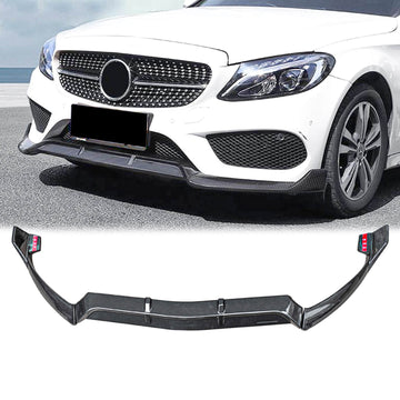 For 2015-2018 Benz W205 Front Lip Carbon Fiber Look